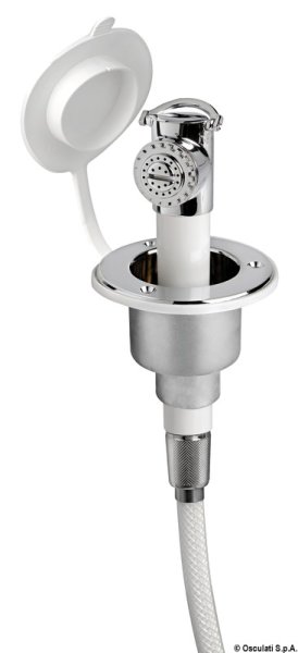 Doccia a pulsante cromata tubo PVC 4 m in piano - 15.244.01